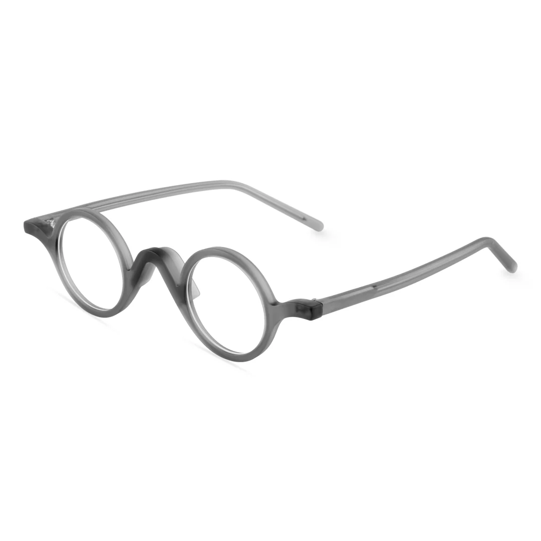 Angle view of Pneris vintage round tr90 eyeglasses RR0282410 in grey