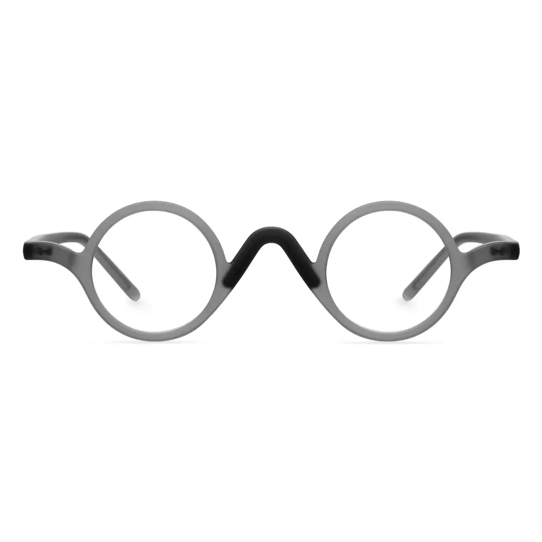 Front view of Pneris vintage round tr90 eyeglasses RR0282410 in grey
