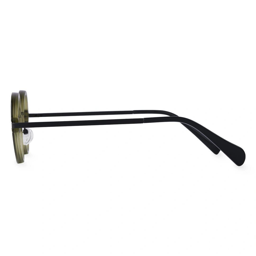 Side view of Kil vintage round tr90 eyeglasses in army green. SPU: RR0312406