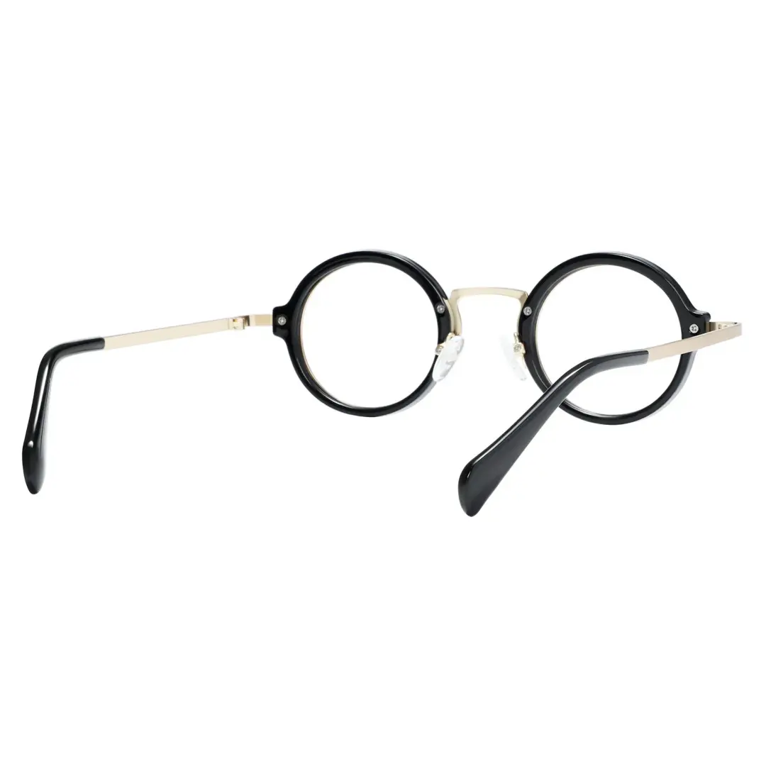 Back view of Kil vintage round tr90 eyeglasses in black. SPU: RR0312406