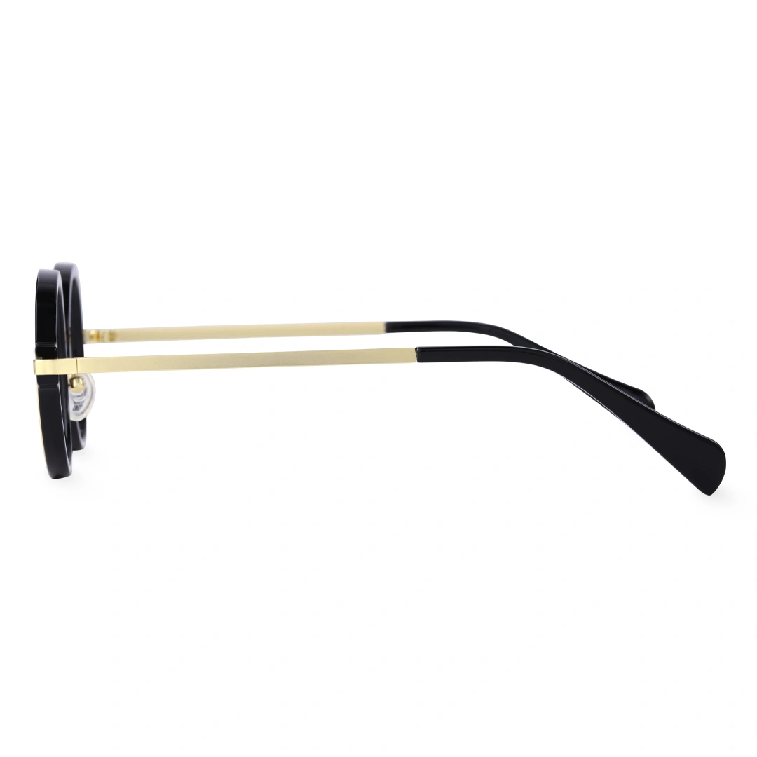 Side view of Kil vintage round tr90 eyeglasses in black. SPU: RR0312406