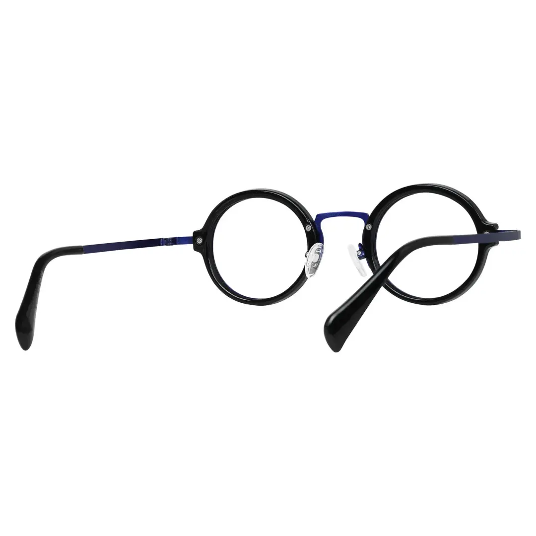Back view of Kil vintage round tr90 eyeglasses in blue. SPU: RR0312406