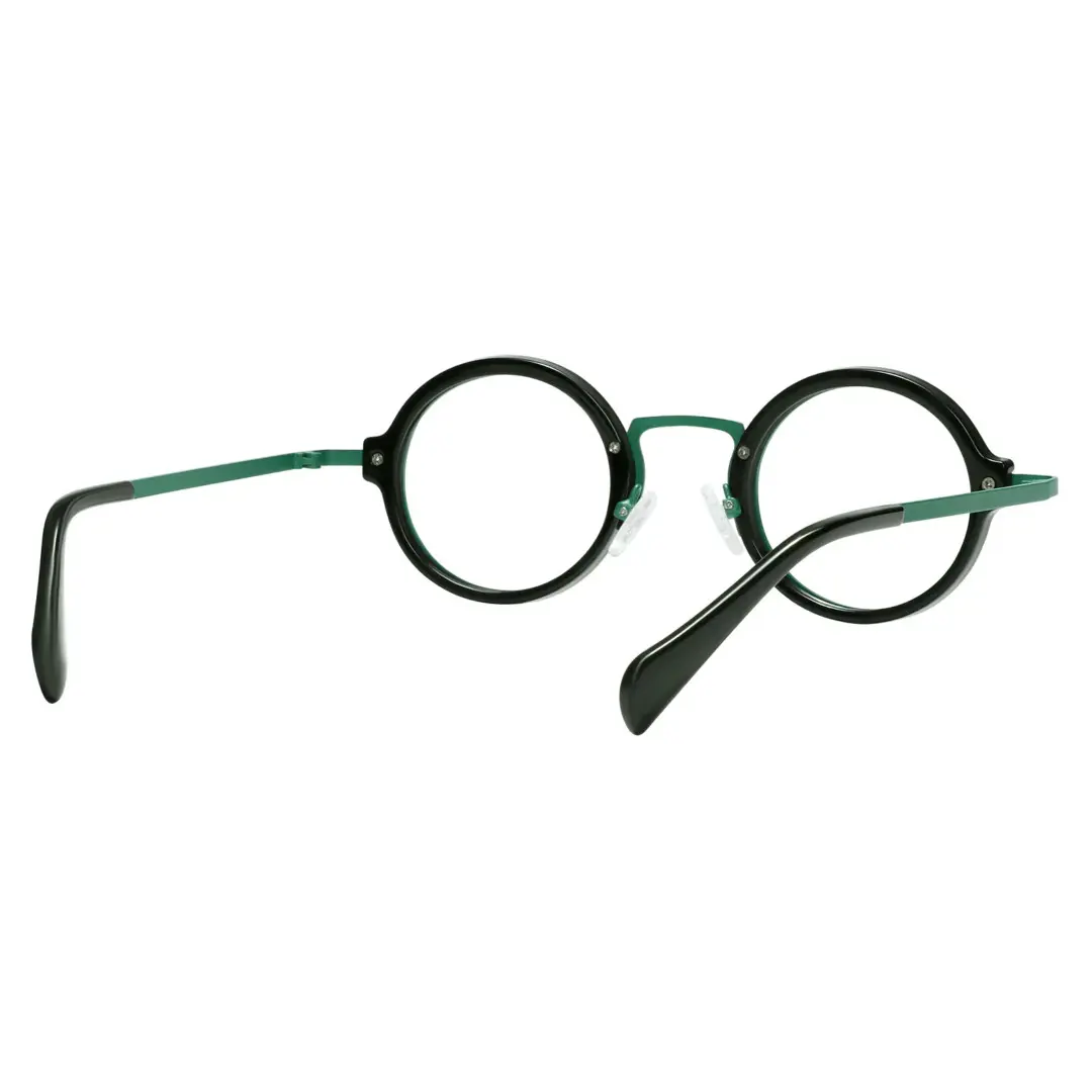 Back view of Kil vintage round tr90 eyeglasses in green. SPU: RR0312406