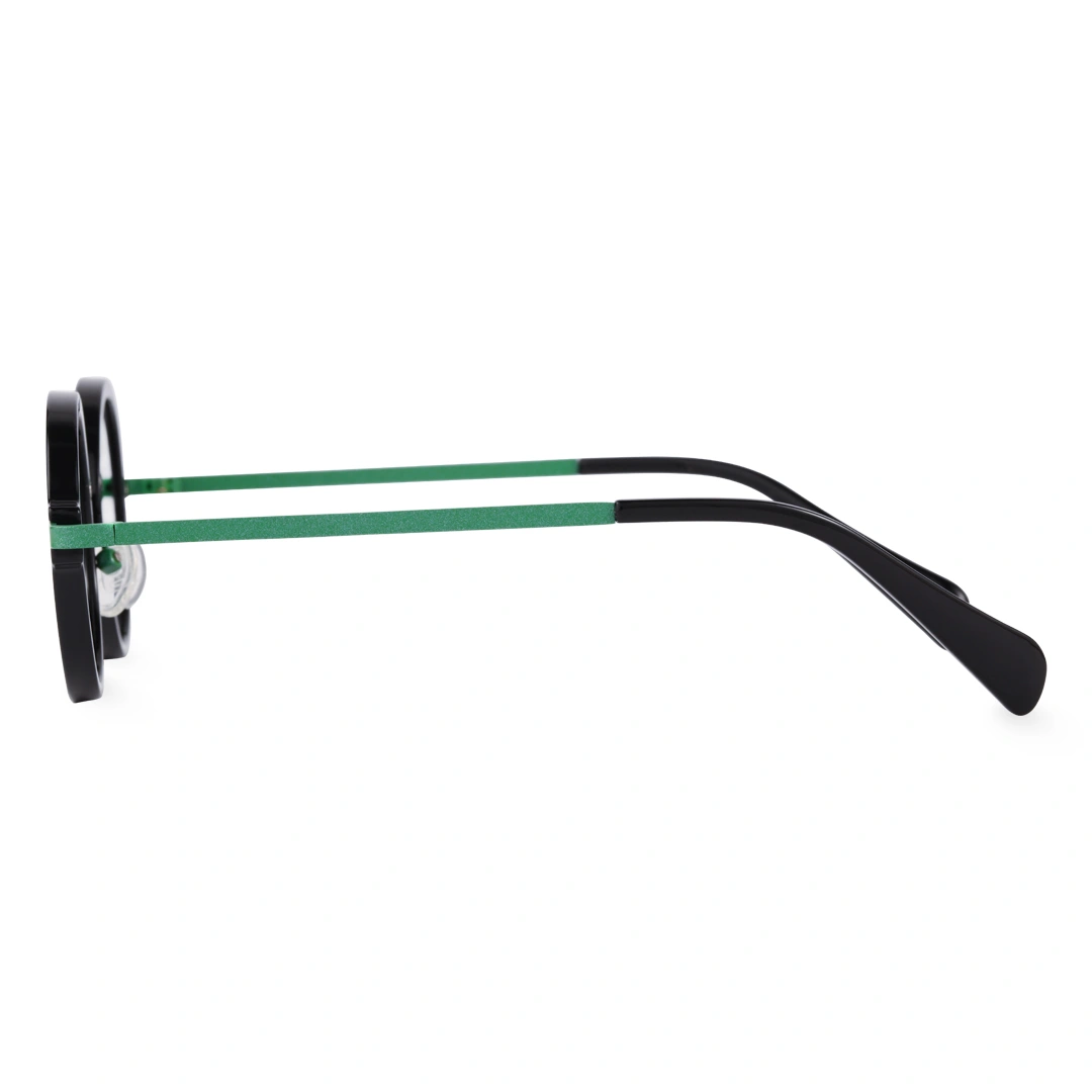 Side view of Kil vintage round tr90 eyeglasses in green. SPU: RR0312406