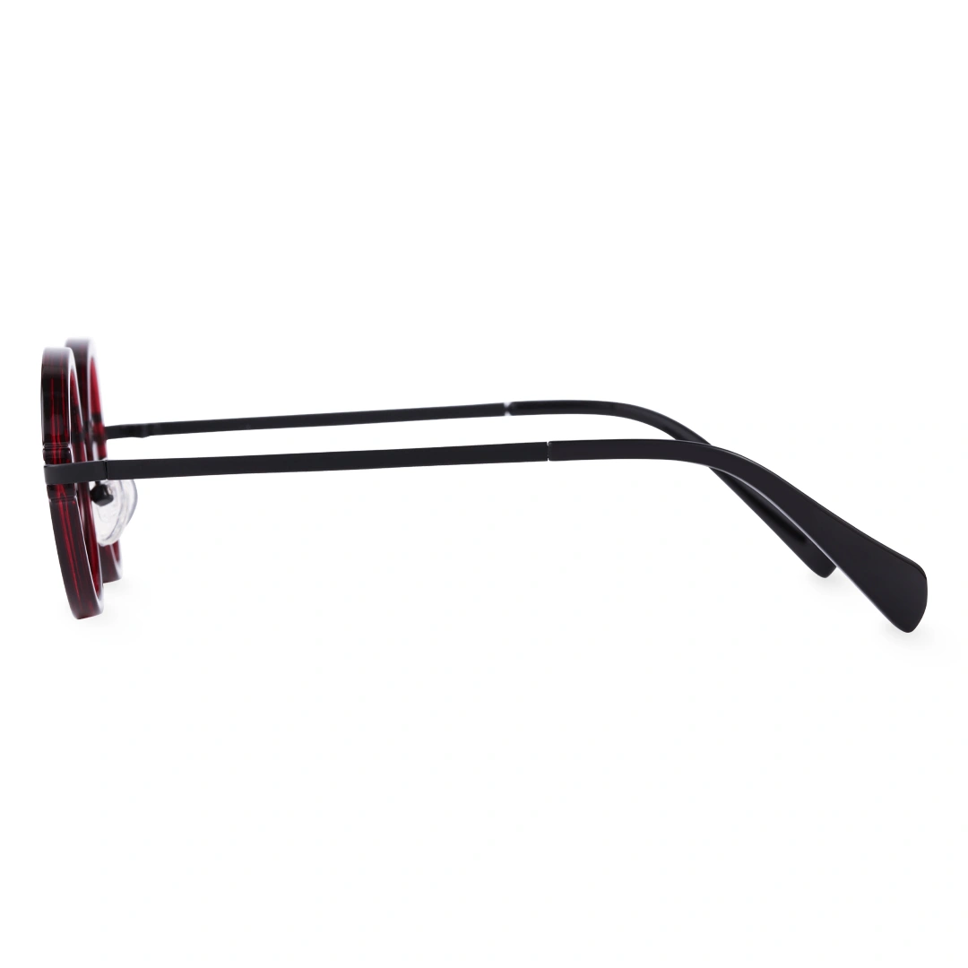 Side view of Kil vintage round tr90 eyeglasses in red. SPU: RR0312406