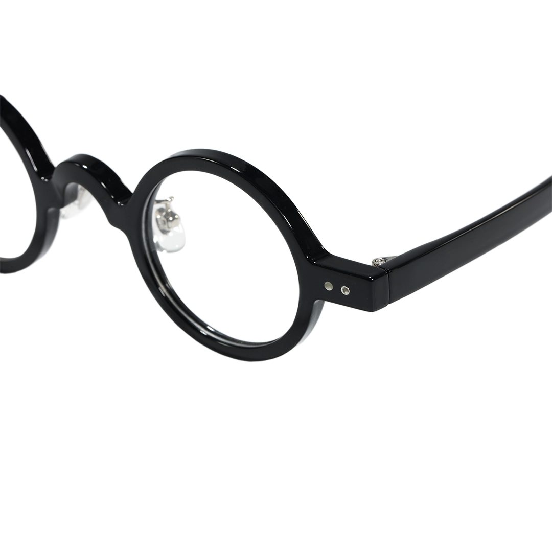 Frame detail view of Wesley vintage round tr90 eyeglasses RR0322601 in black