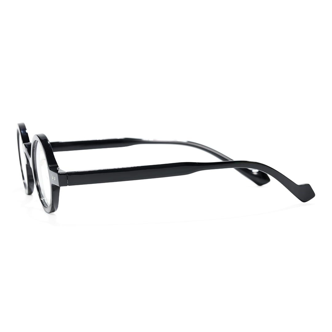 Side view of Wesley vintage round tr90 eyeglasses RR0322601 in black