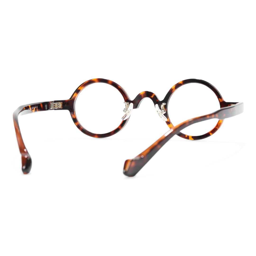 Back view of Wesley vintage round tr90 eyeglasses RR0322601 in tortoise