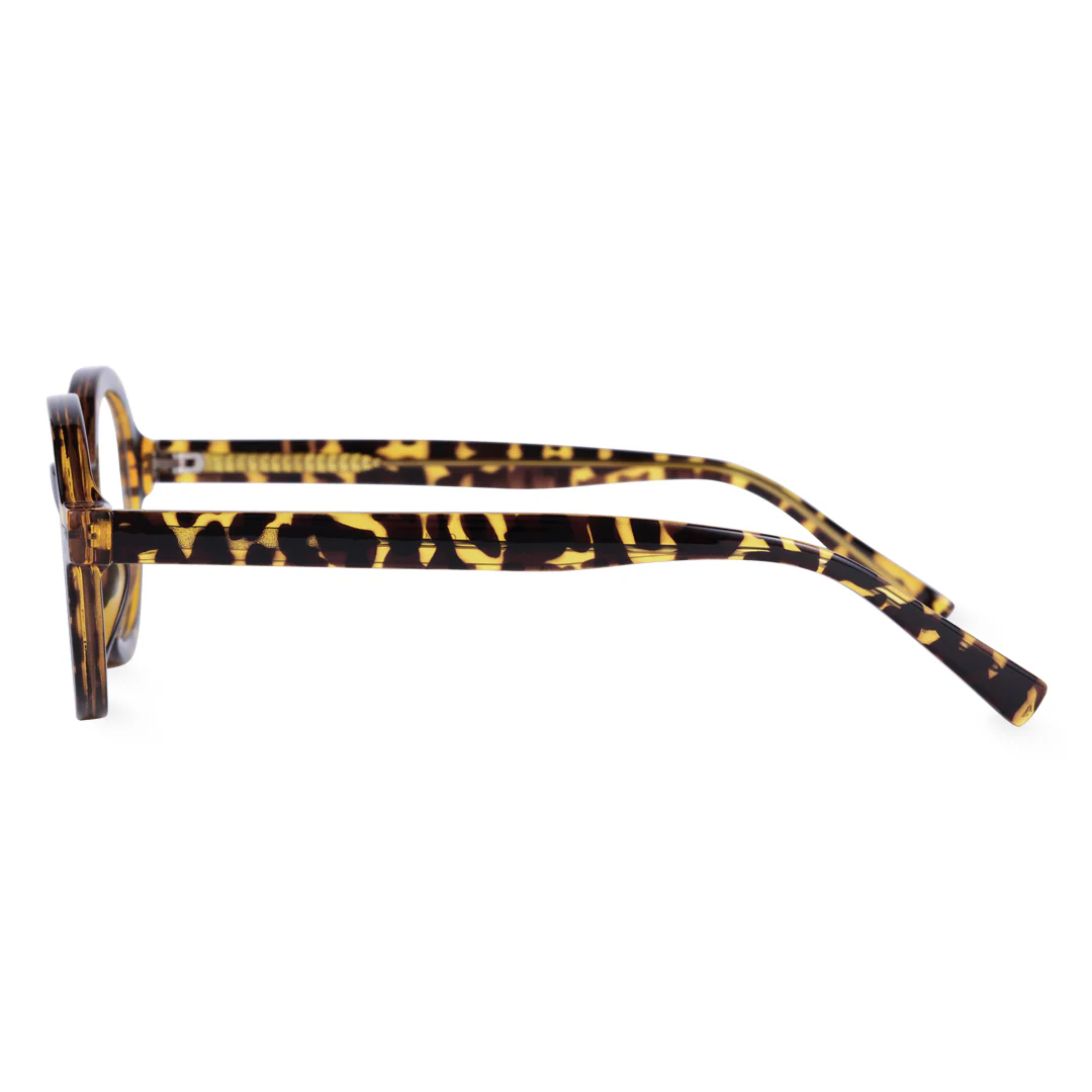 Side view of Btul round tr90 eyeglasses RR0332302 in brown tortoise