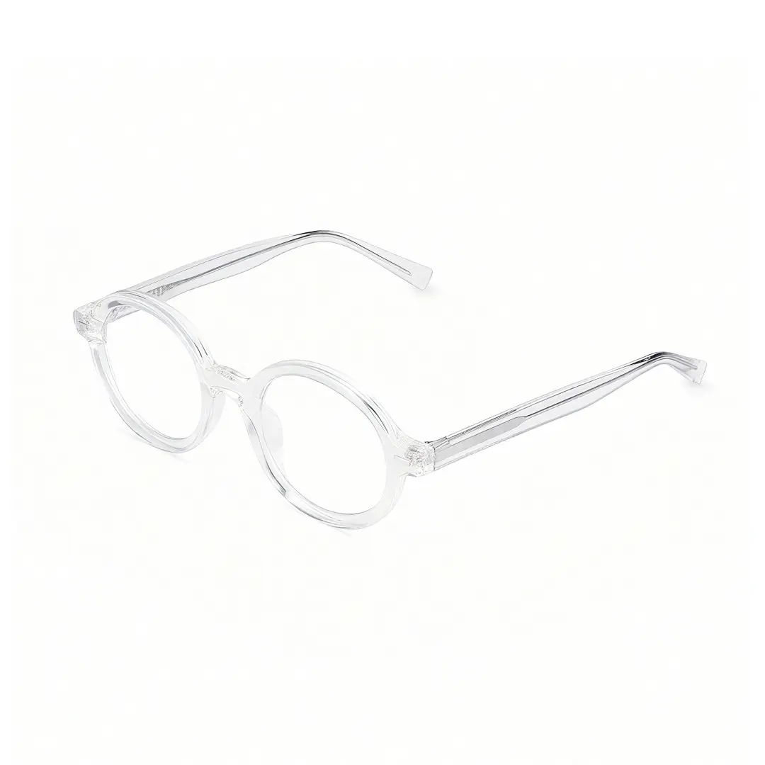 Angle view of Btul round tr90 eyeglasses RR0332302 in clear