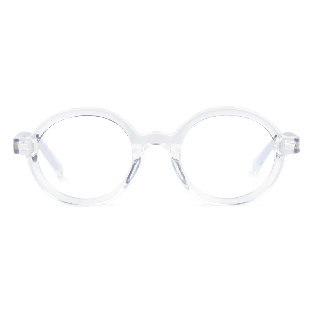 Front view of Btul round tr90 eyeglasses RR0332302 in clear