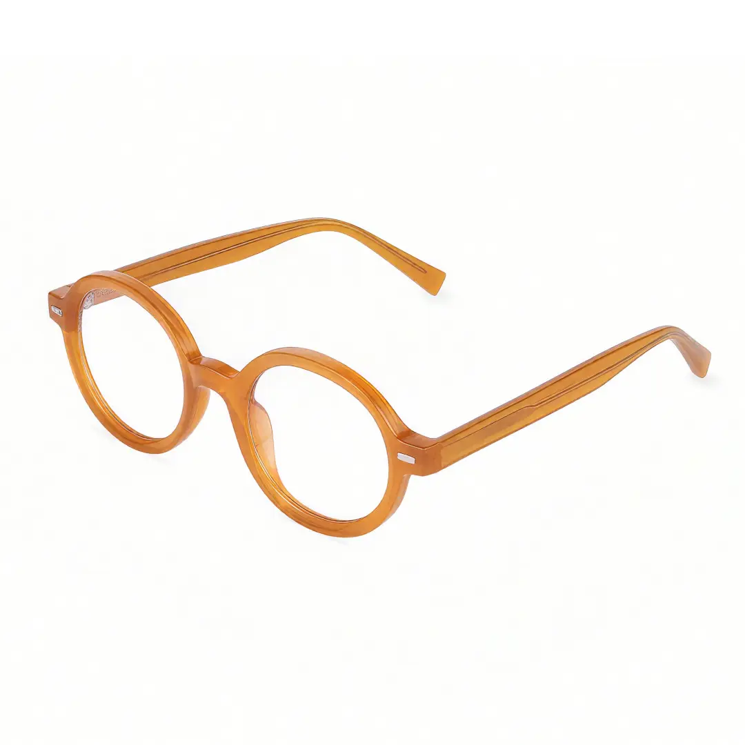 Angle view of Btul round tr90 eyeglasses RR0332302 in orange