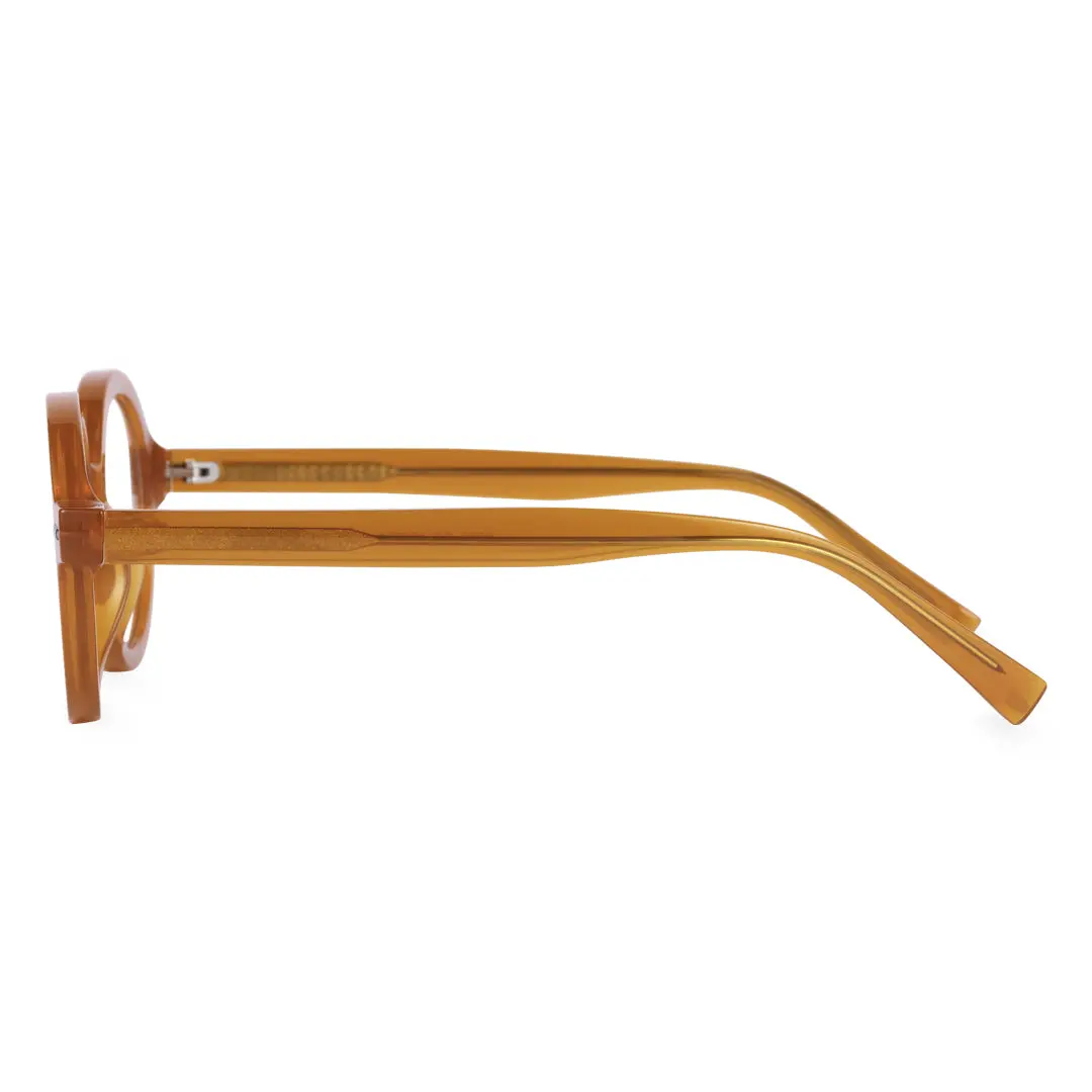 Side view of Btul round tr90 eyeglasses RR0332302 in orange