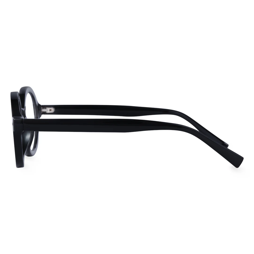 Side view of Btul round tr90 eyeglasses RR0332302 in black