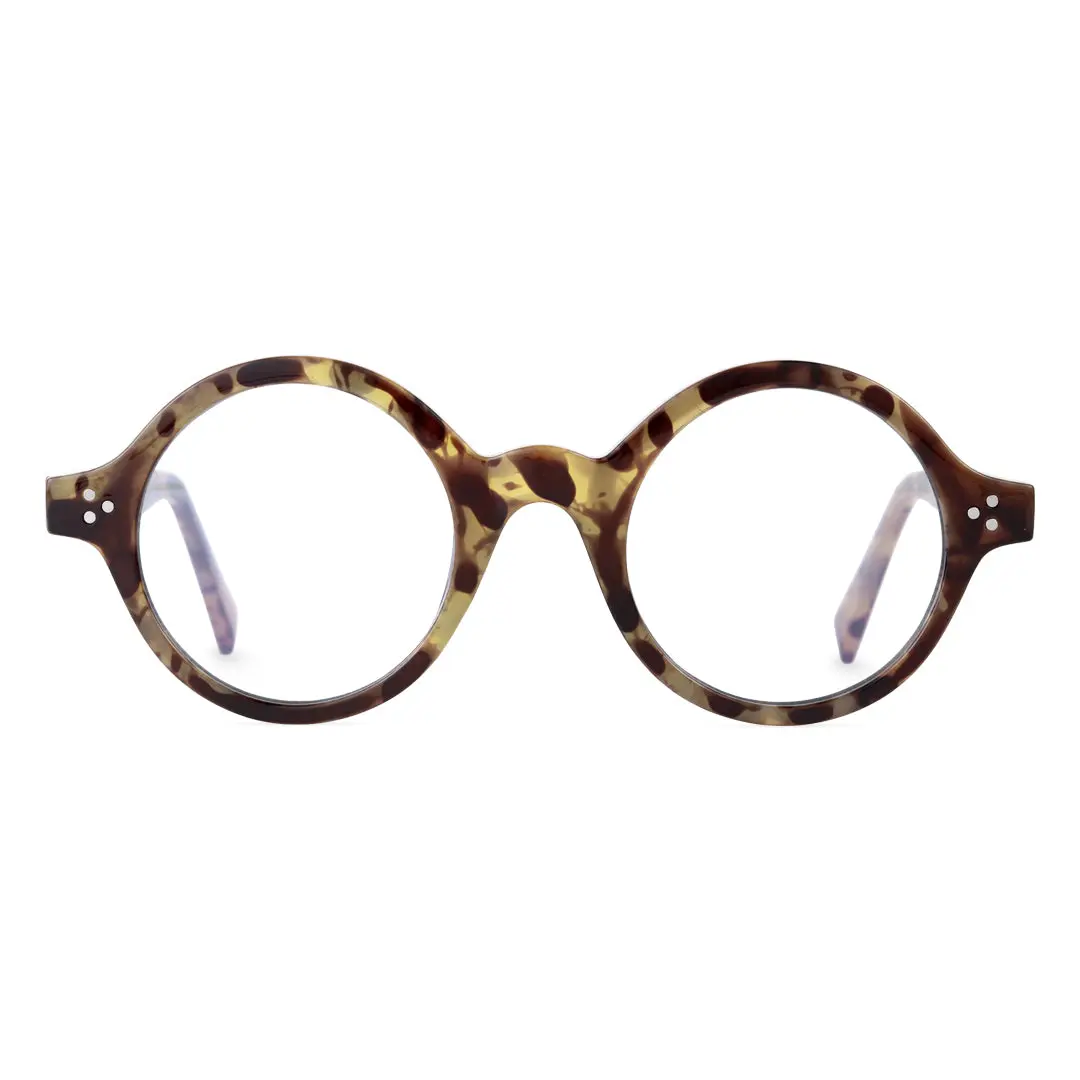 Front view of Buif round tr90 eyeglasses RR0352302 in tortoise
