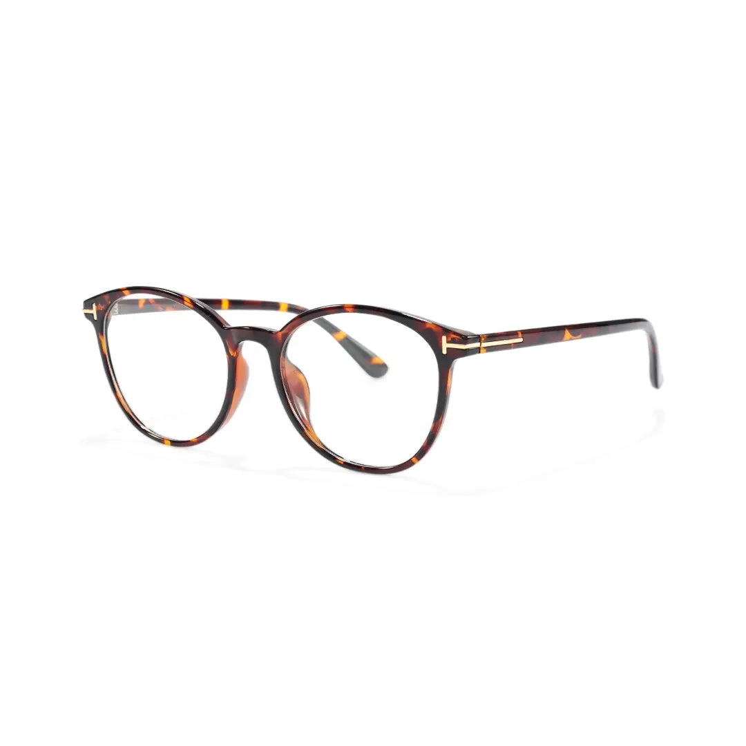 Angle view of Marcia vintage round tr90 eyeglasses RR0352506 in tortoise