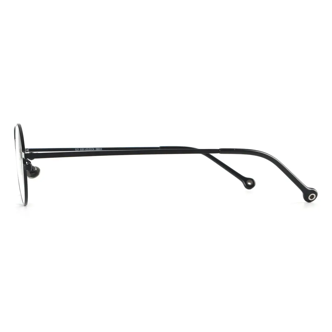 Side view of Coke john lennon round titanium eyeglasses RT0042305 in black