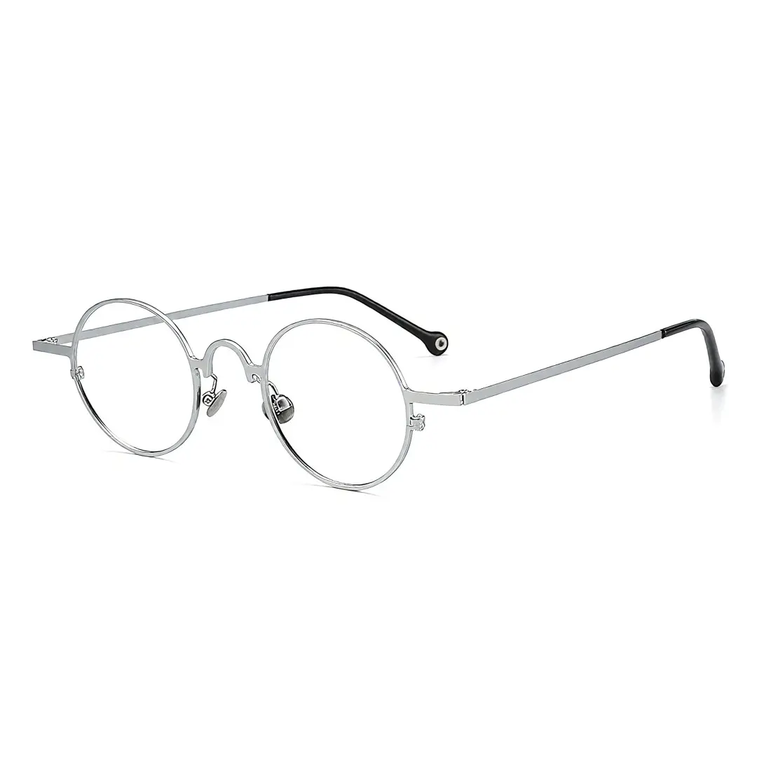 Angle view of Coke john lennon round titanium eyeglasses RT0042305 in grey