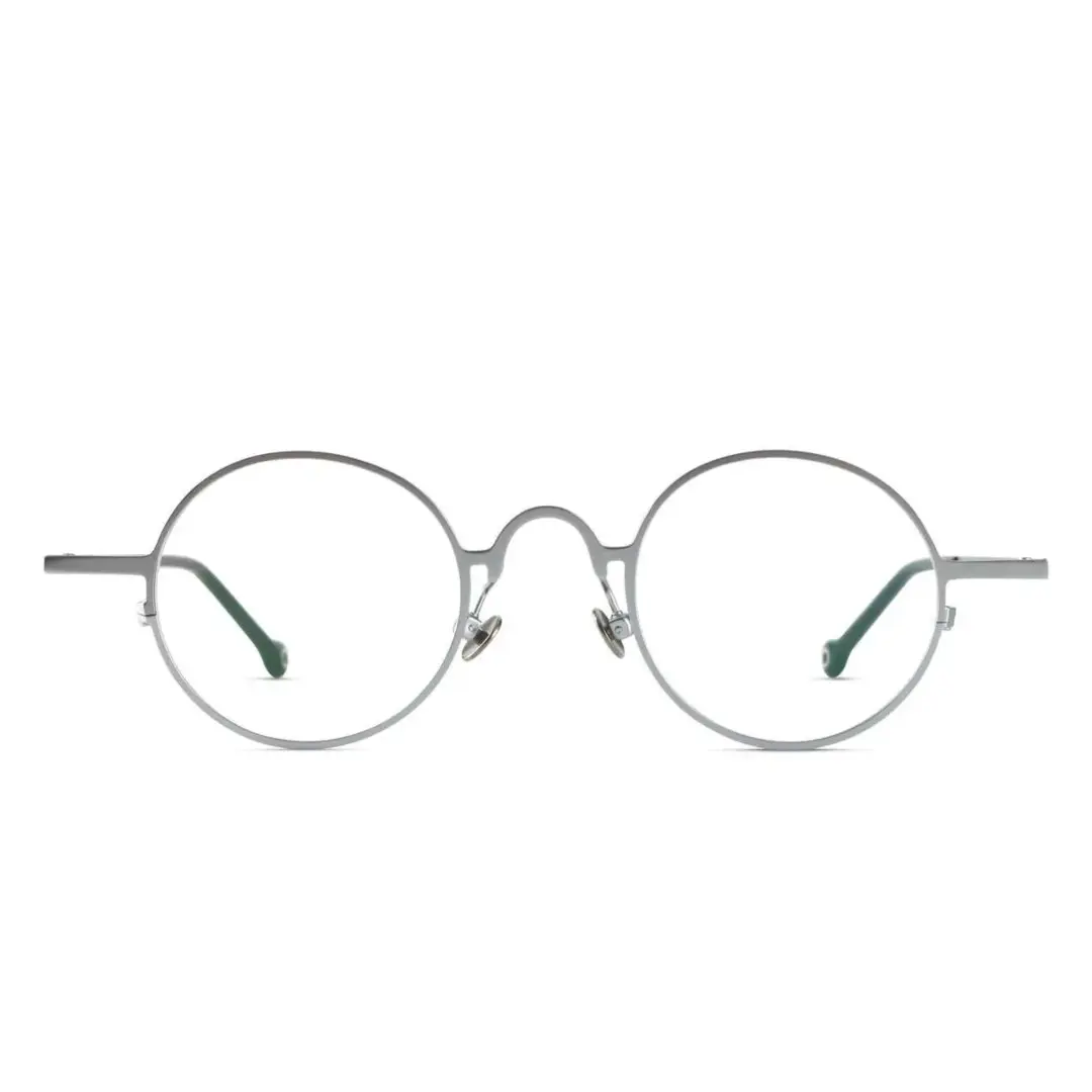 Front view of Coke john lennon round titanium eyeglasses RT0042305 in grey