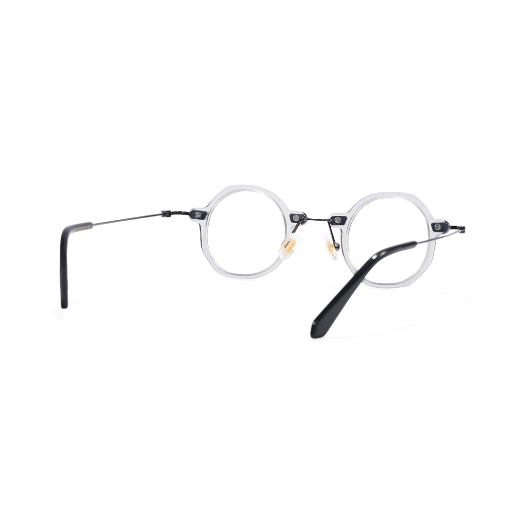 Back view of Burn steampunk round titanium eyeglasses RT0042306 in grey