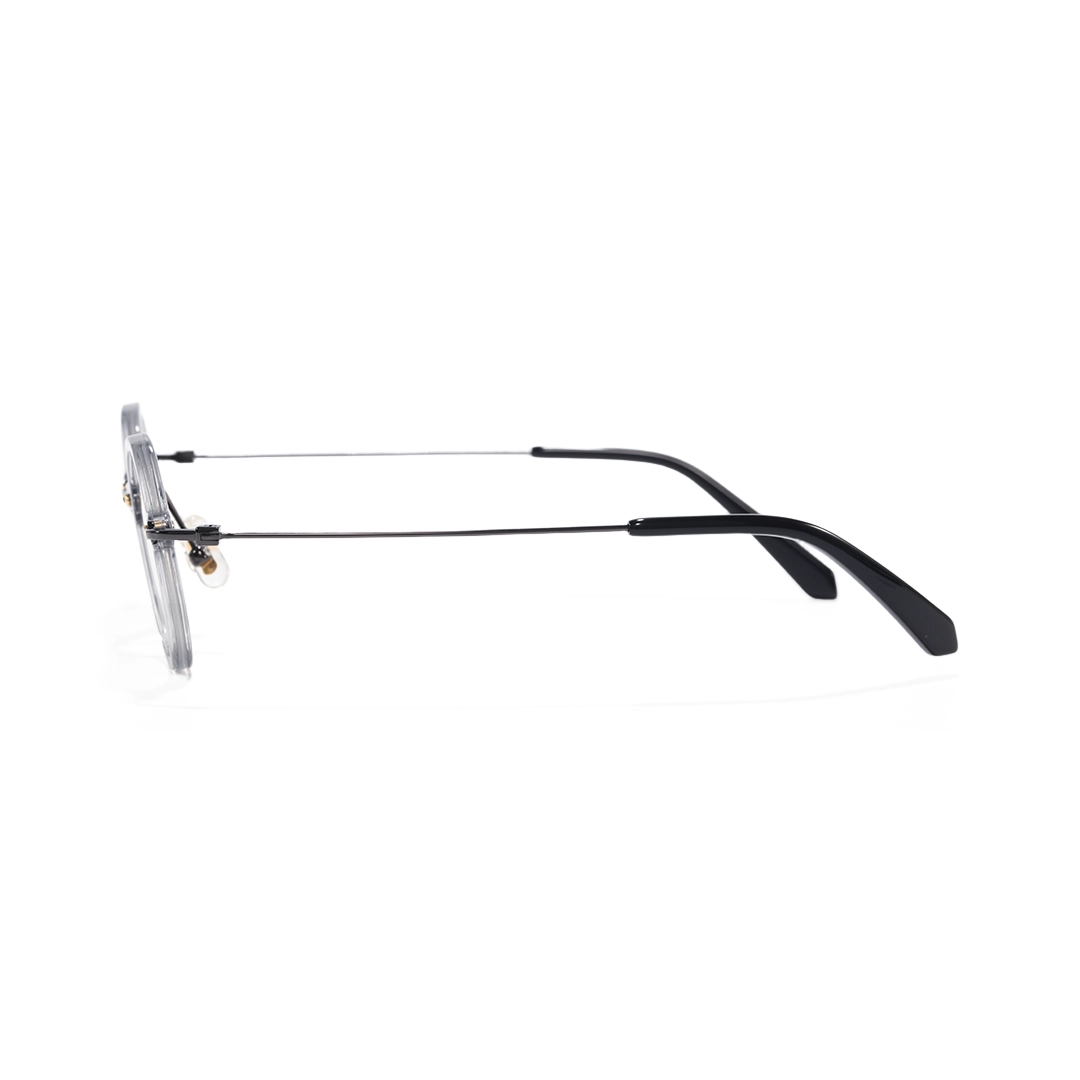 Side view of Burn steampunk round titanium eyeglasses RT0042306 in grey