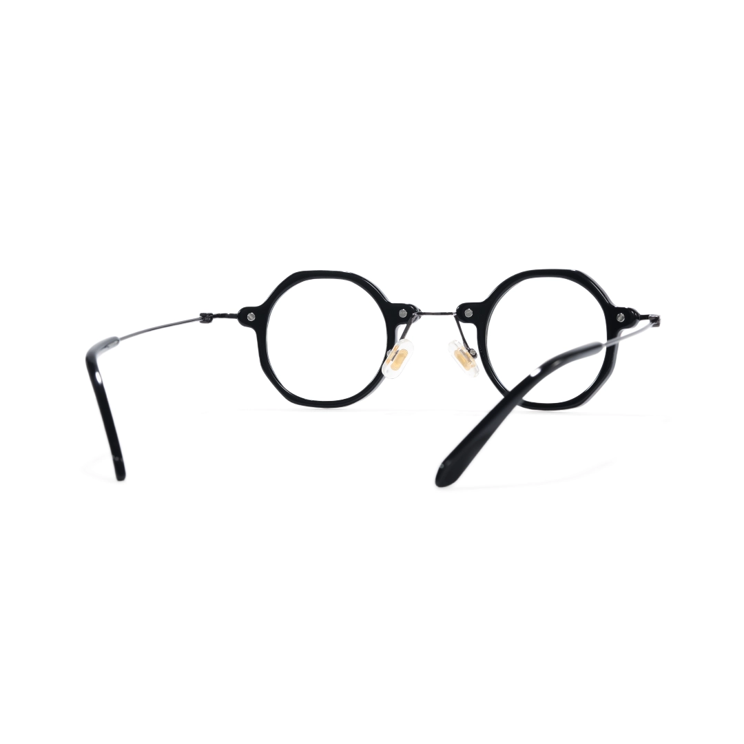 Back view of Burn steampunk round titanium eyeglasses RT0042306 in multicolor