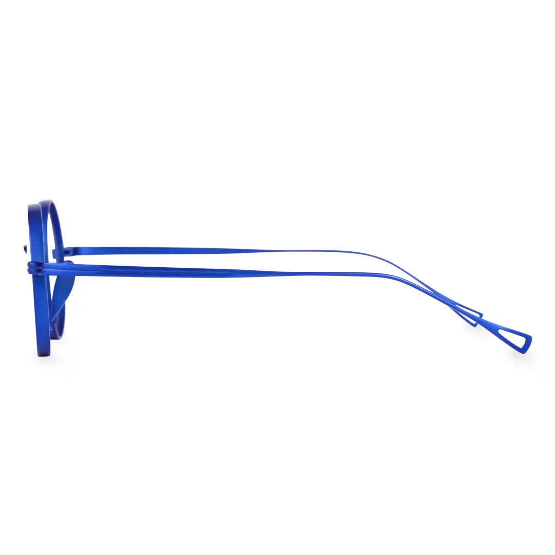 Side view of Bify round titanium eyeglasses RT0172303 in blue