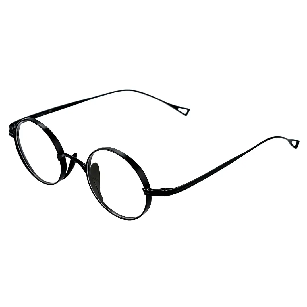 Angle view of Bify round titanium eyeglasses RT0172303 in black