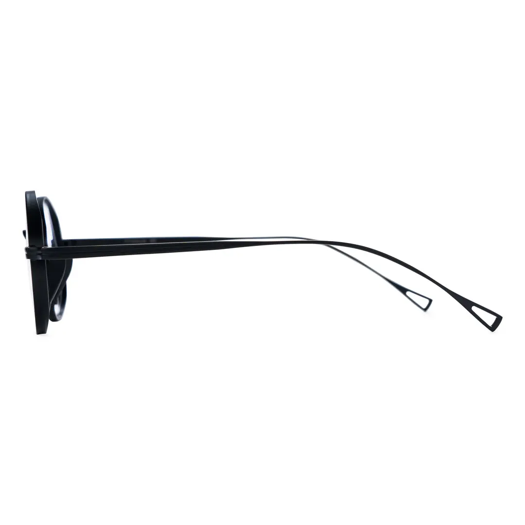 Side view of Bify round titanium eyeglasses RT0172303 in black