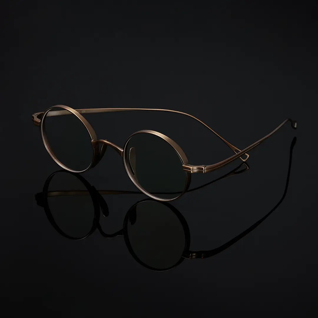 Scene view of Bify john lennon round titanium eyeglasses RT0172303 in brown
