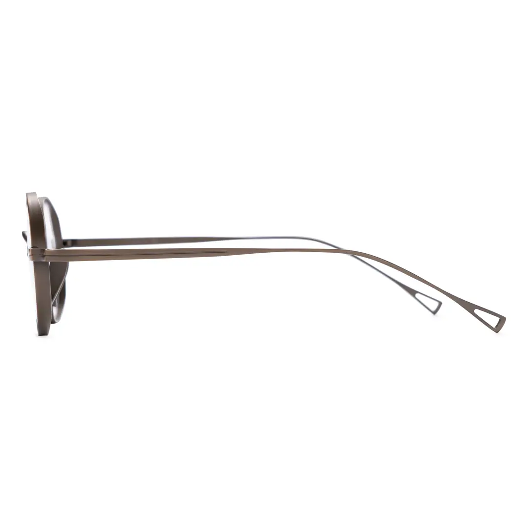 Side view of Bify john lennon round titanium eyeglasses RT0172303 in brown