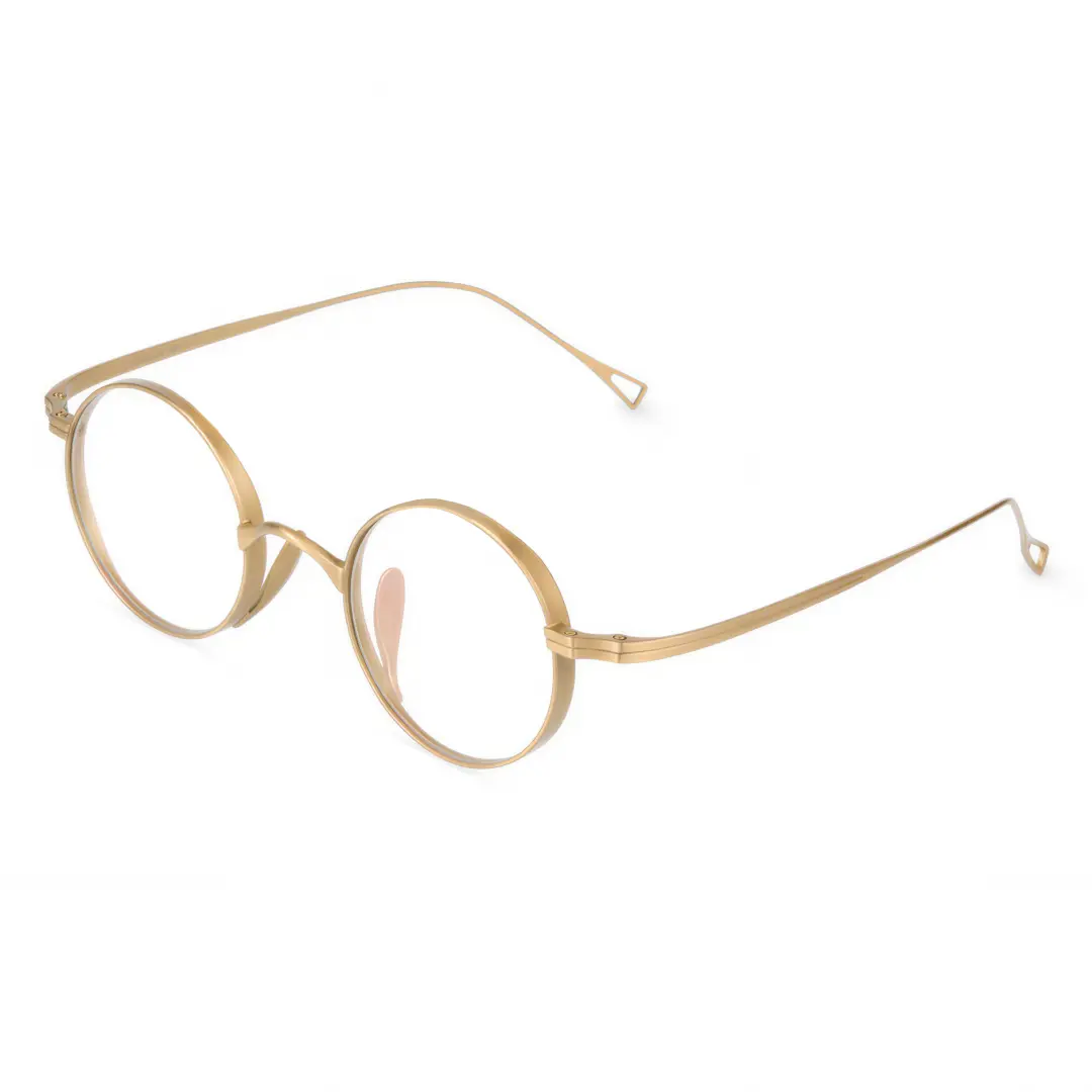 Angle view of Bify round titanium eyeglasses RT0172303 in gold