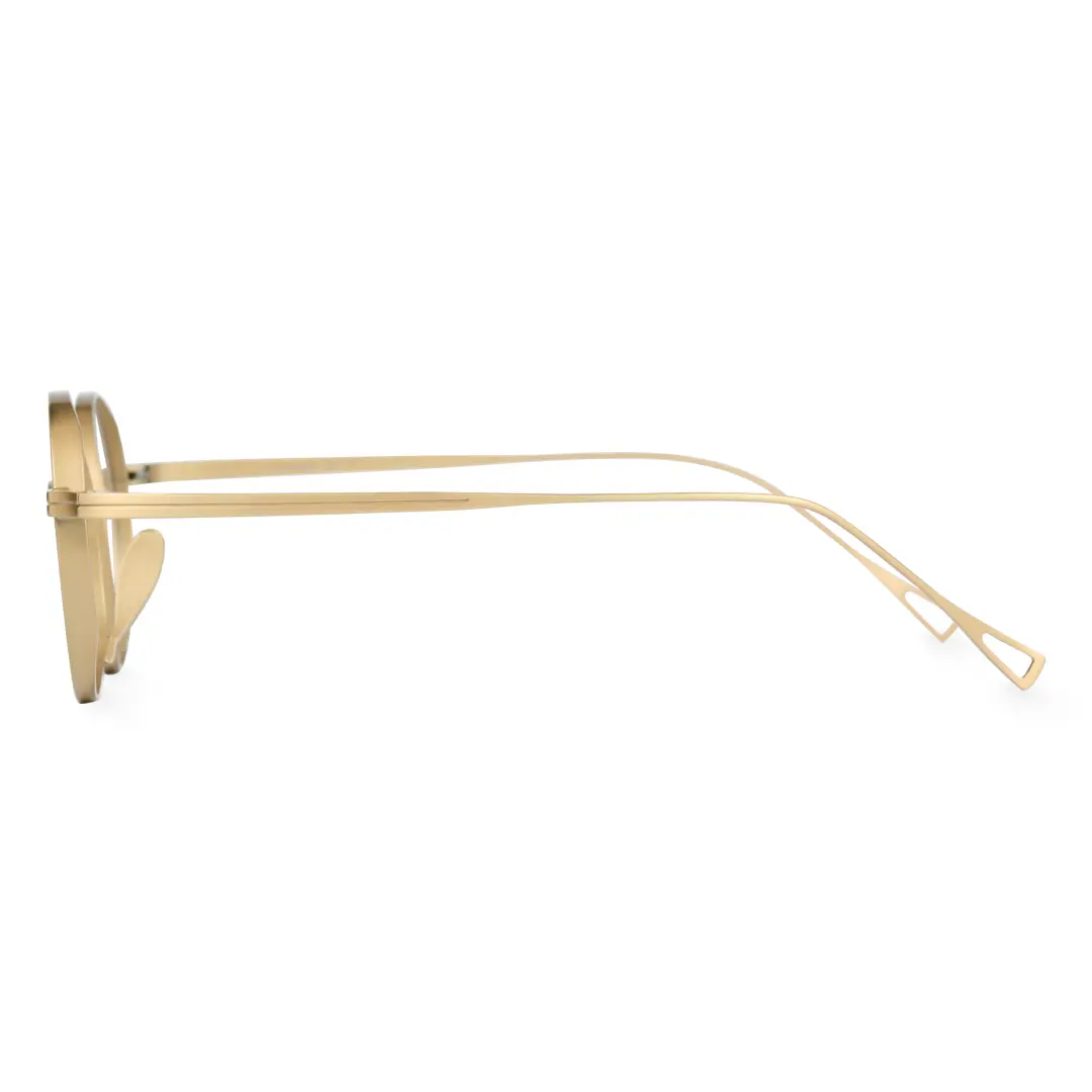 Side view of Bify john lennon round titanium eyeglasses RT0172303 in gold
