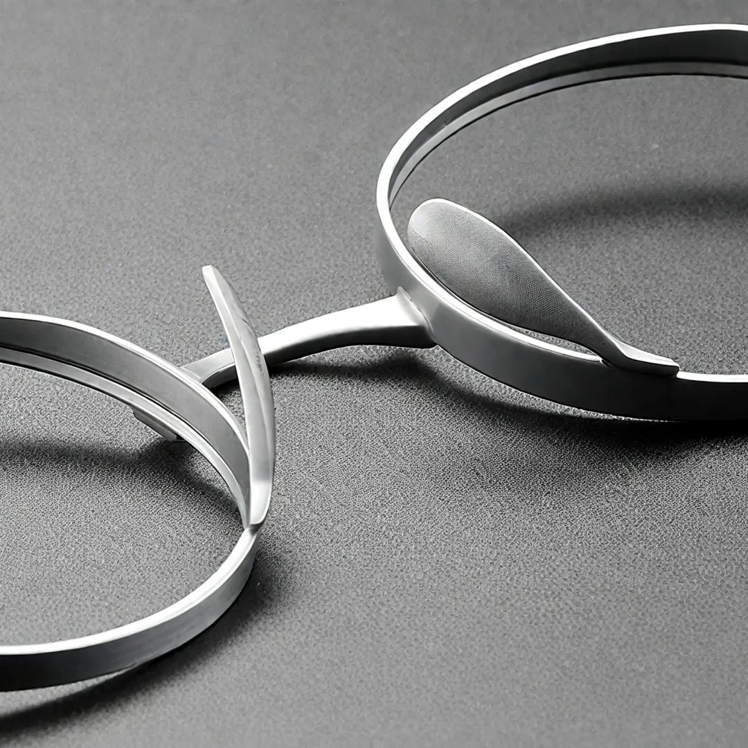 Integrated nose pad detail of Bify john lennon round titanium eyeglasses RT0172303 in silver