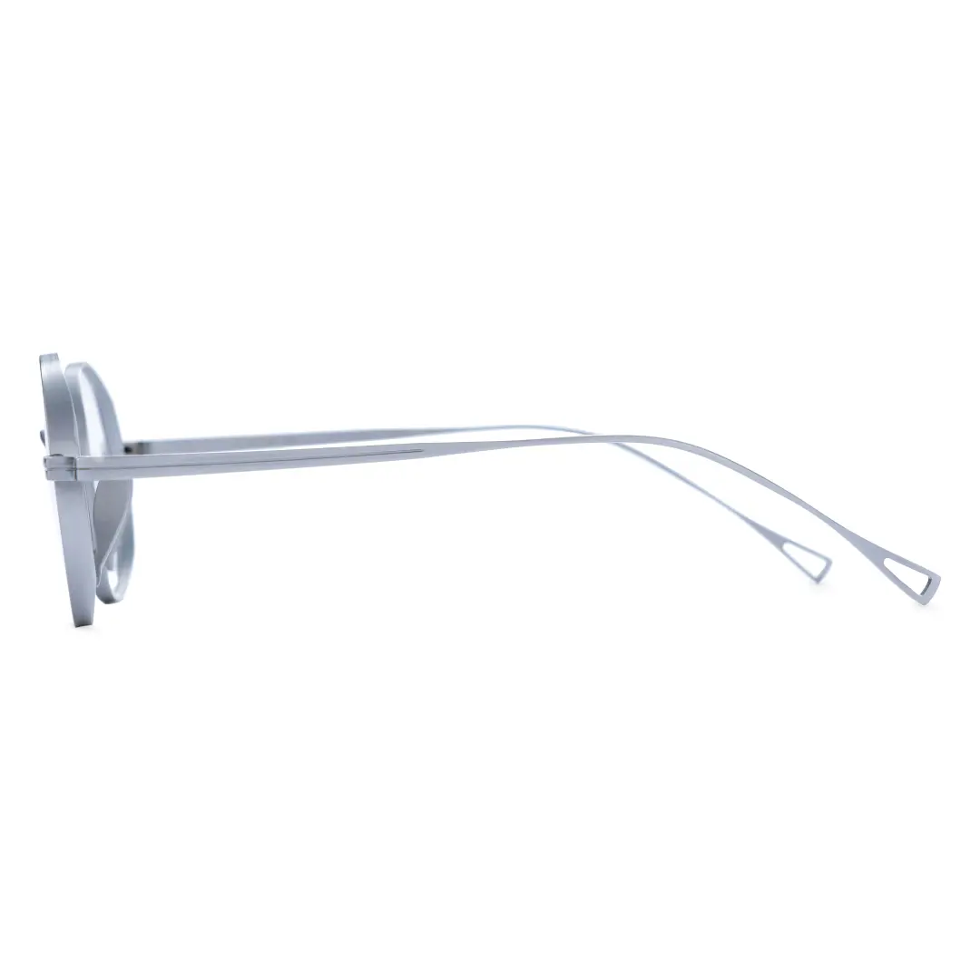 Angle view of Bify round titanium eyeglasses RT0172303 in silver