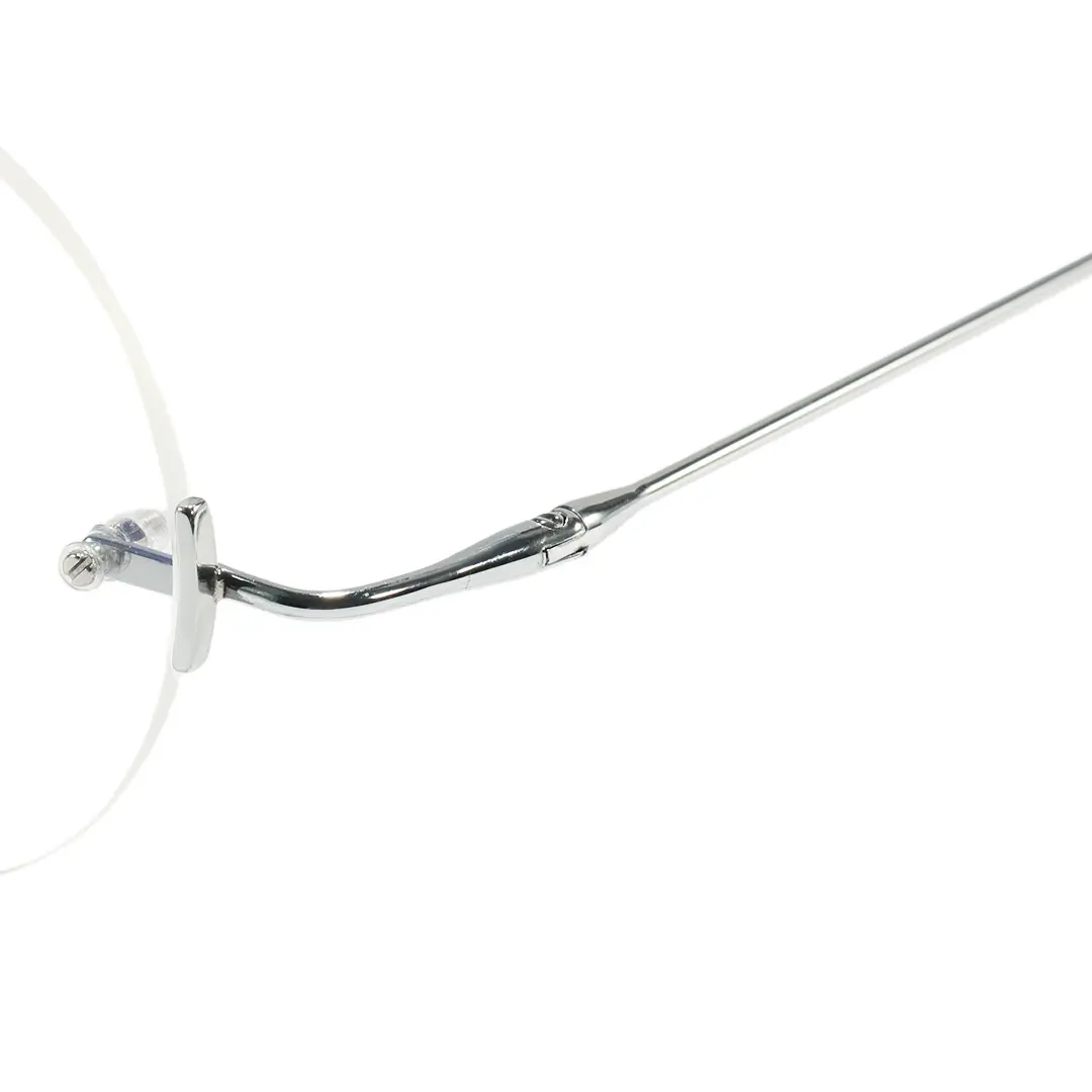 End piece detail of Jyn john lennon round titanium eyeglasses in silver. SPU: RT0262604
