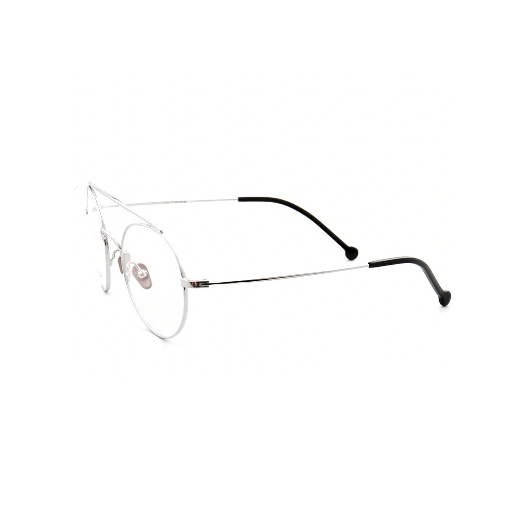Side view of Reese round titanium eyeglasses RT0912508 in silver