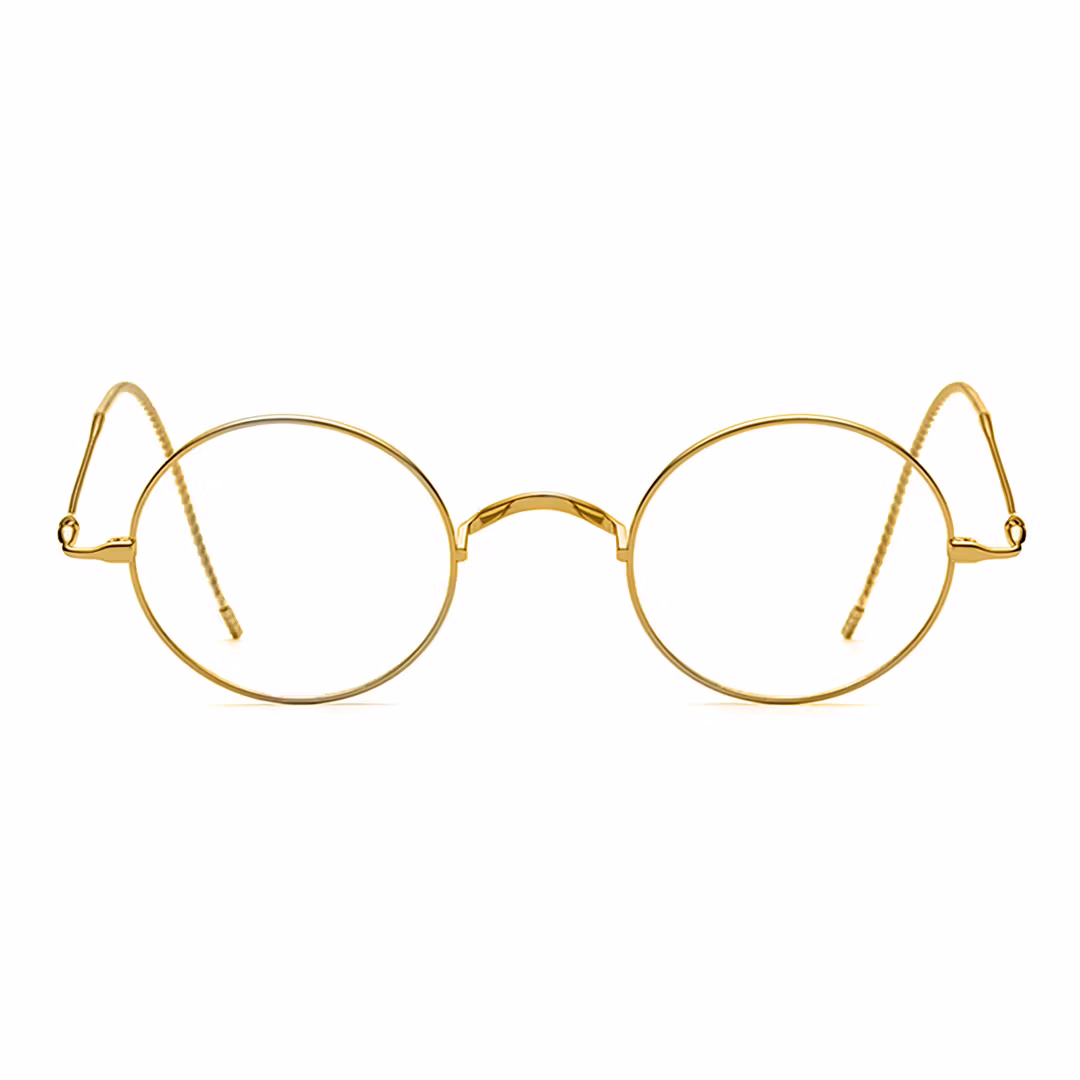 Front view of Lars round titanium eyeglasses RT0942508 in gold