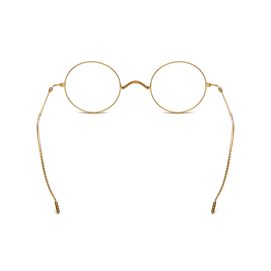 Back view of Lars vintage round titanium eyeglasses RT0942508 in gold