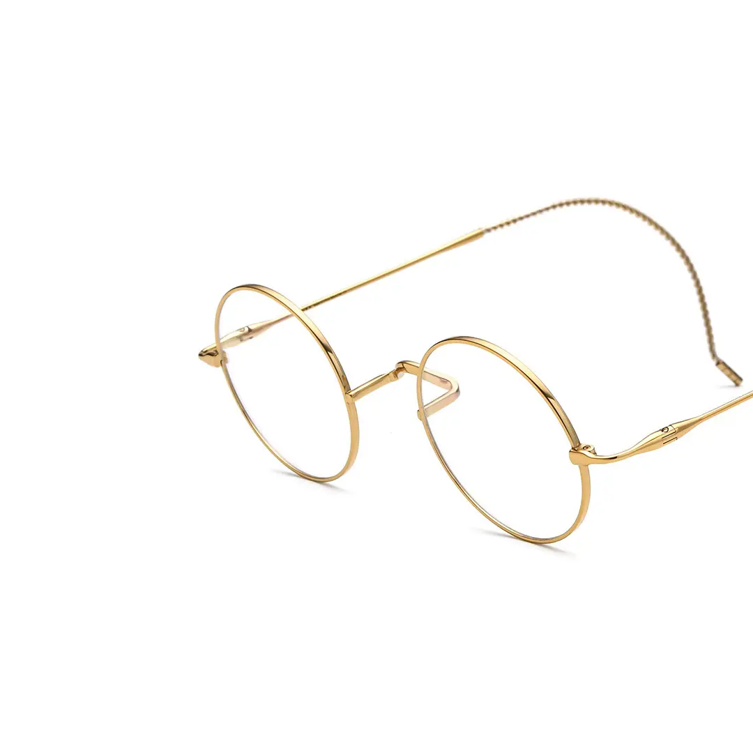 Frame detail view of Lars vintage round titanium eyeglasses RT0942508 in gold