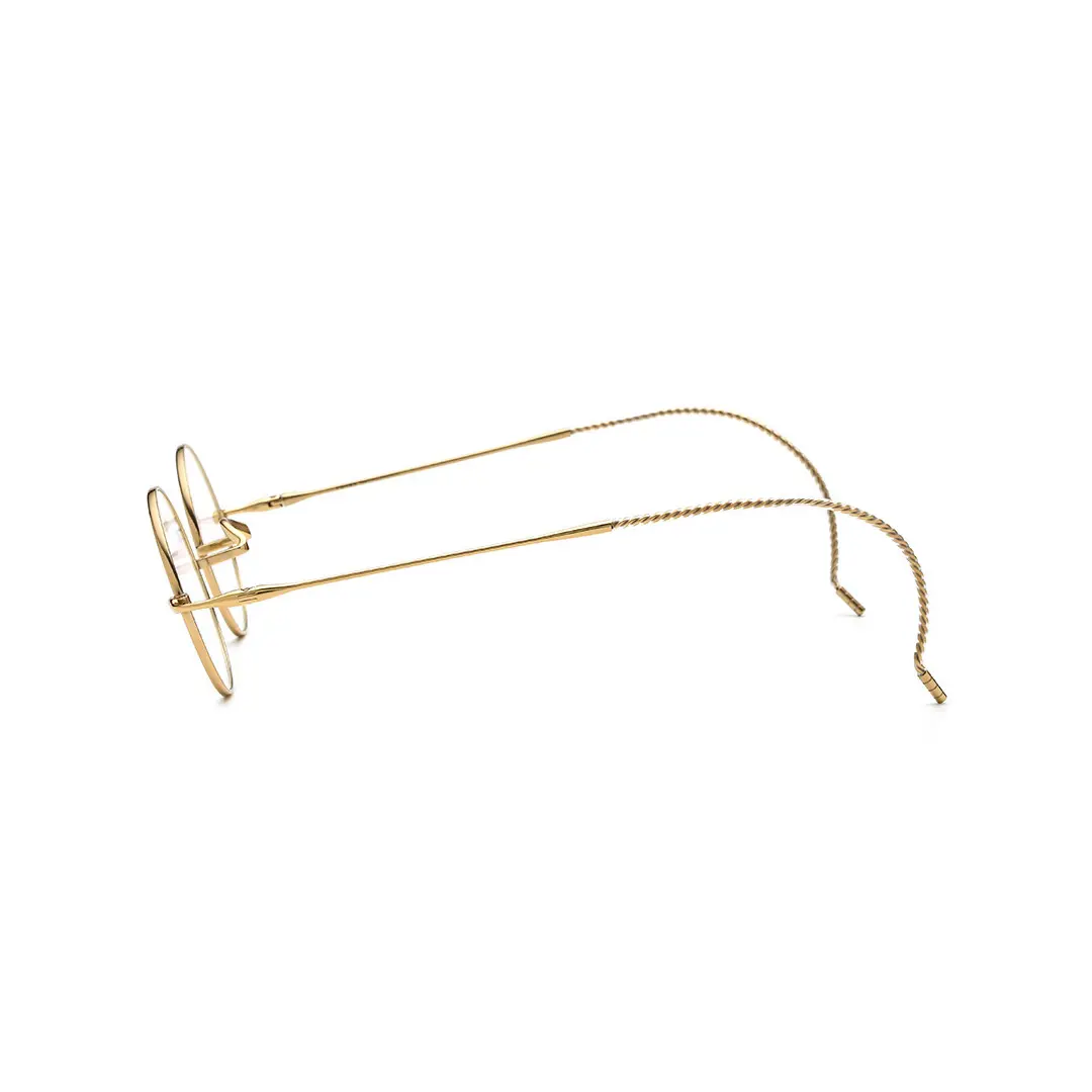 Side view of Lars vintage round titanium eyeglasses RT0942508 in gold