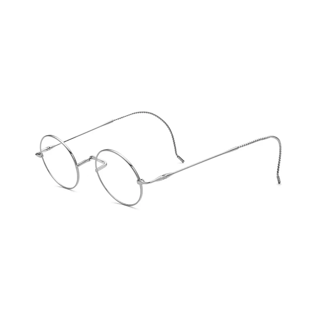 Angle view of Lars vintage round titanium eyeglasses RT0942508 in silver