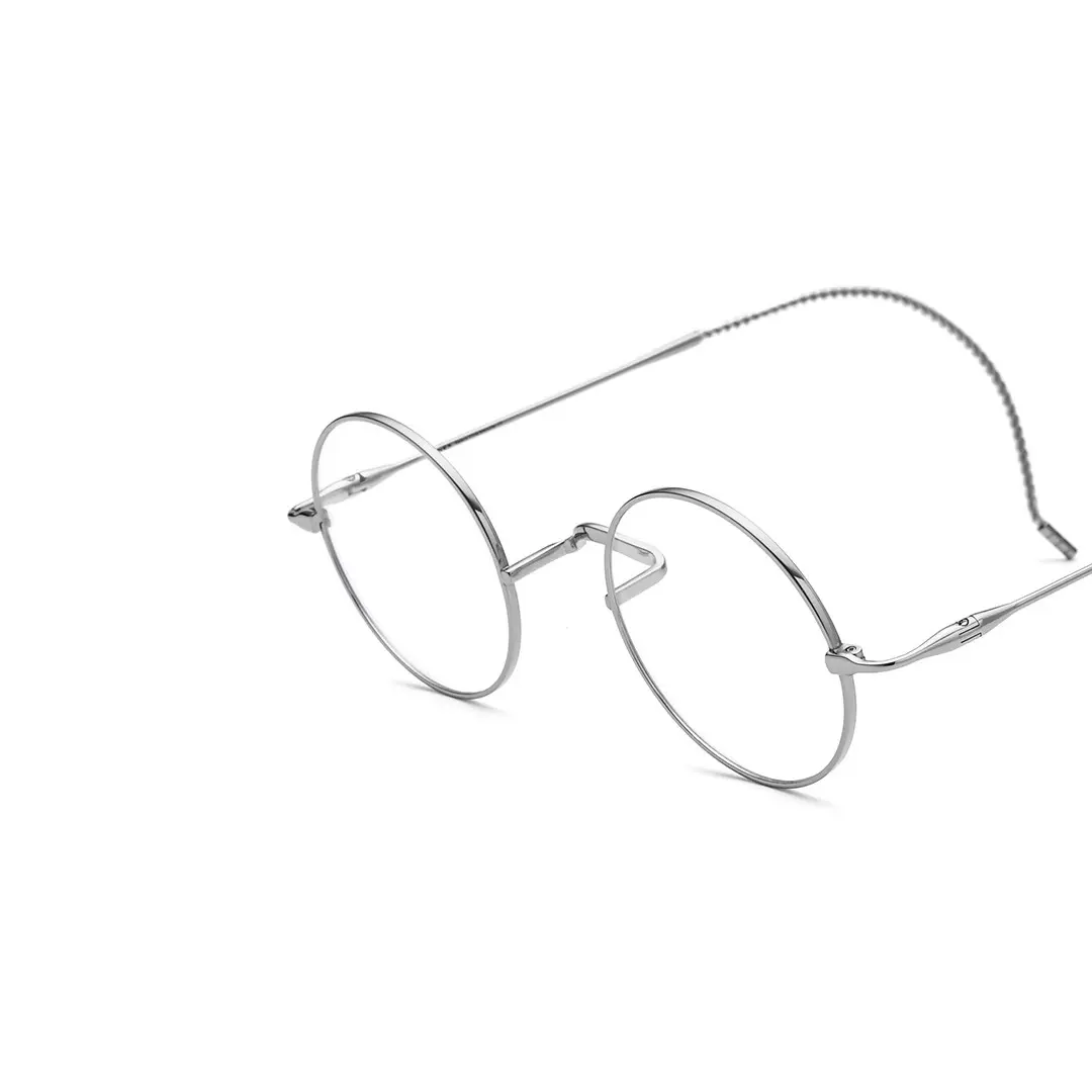 Frame detail view of Lars vintage round titanium eyeglasses RT0942508 in silver