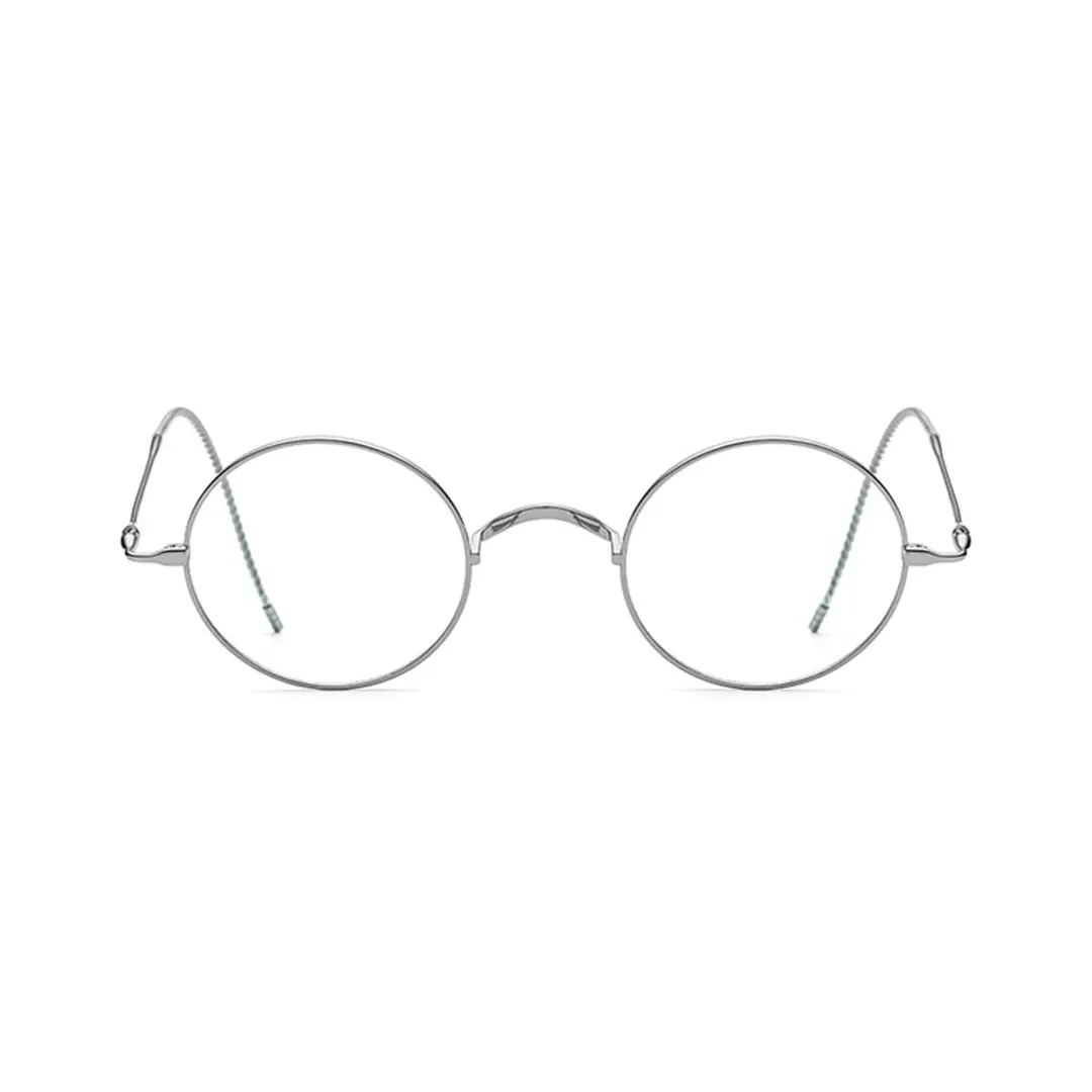 Front view of Lars vintage round titanium eyeglasses RT0942508 in silver