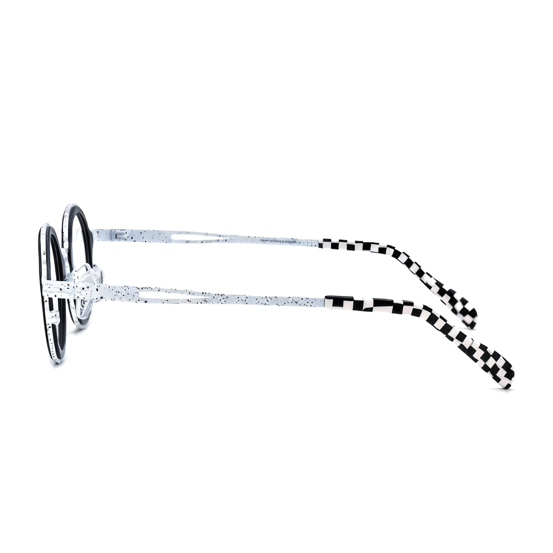 Side view of Emery round titanium eyeglasses RT0962508 in black