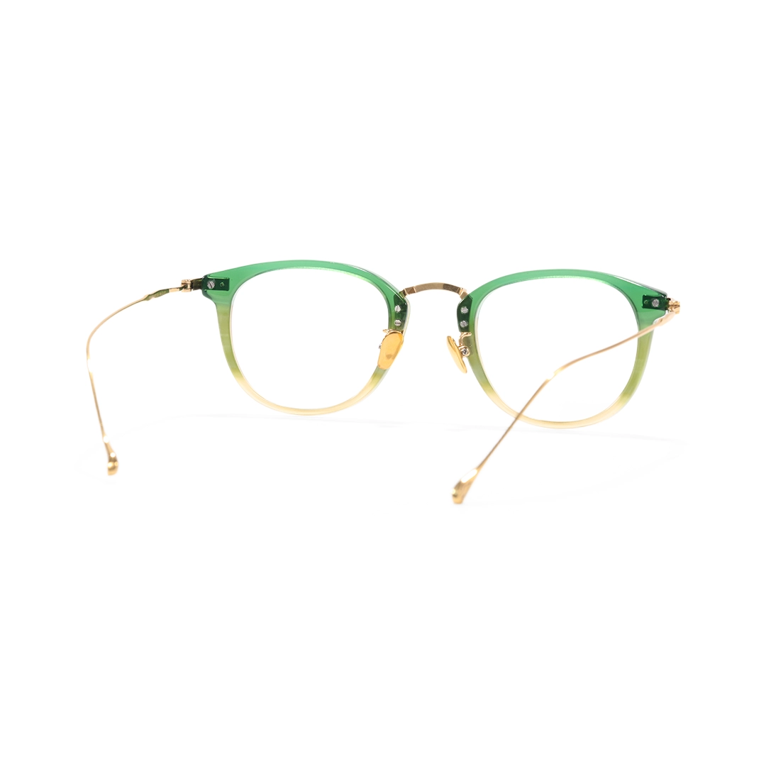 Back view of Wilcox vintage round titanium eyeglasses RX0062207 in green