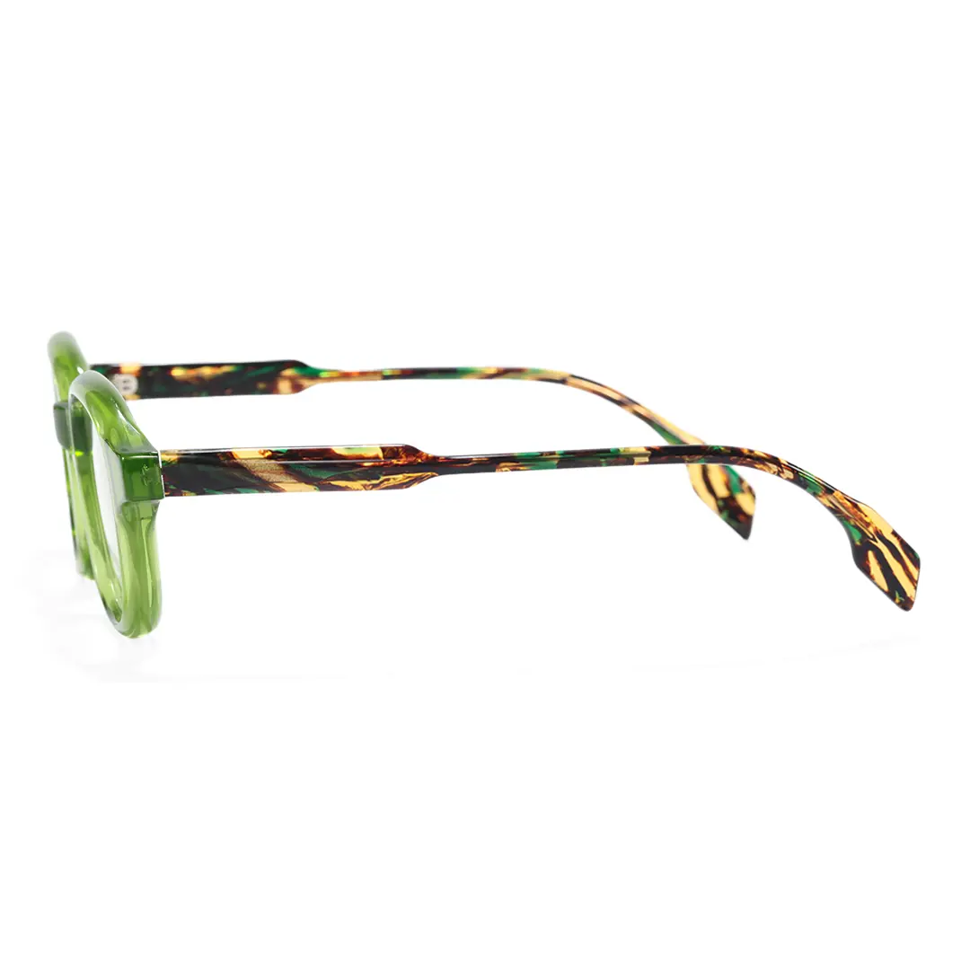 Side view of Henrik square acetate eyeglasses SA0052312 in green