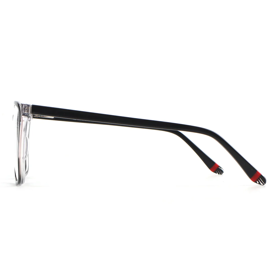 Side view of Mike square acetate eyeglasses SA0082305 in blackclear