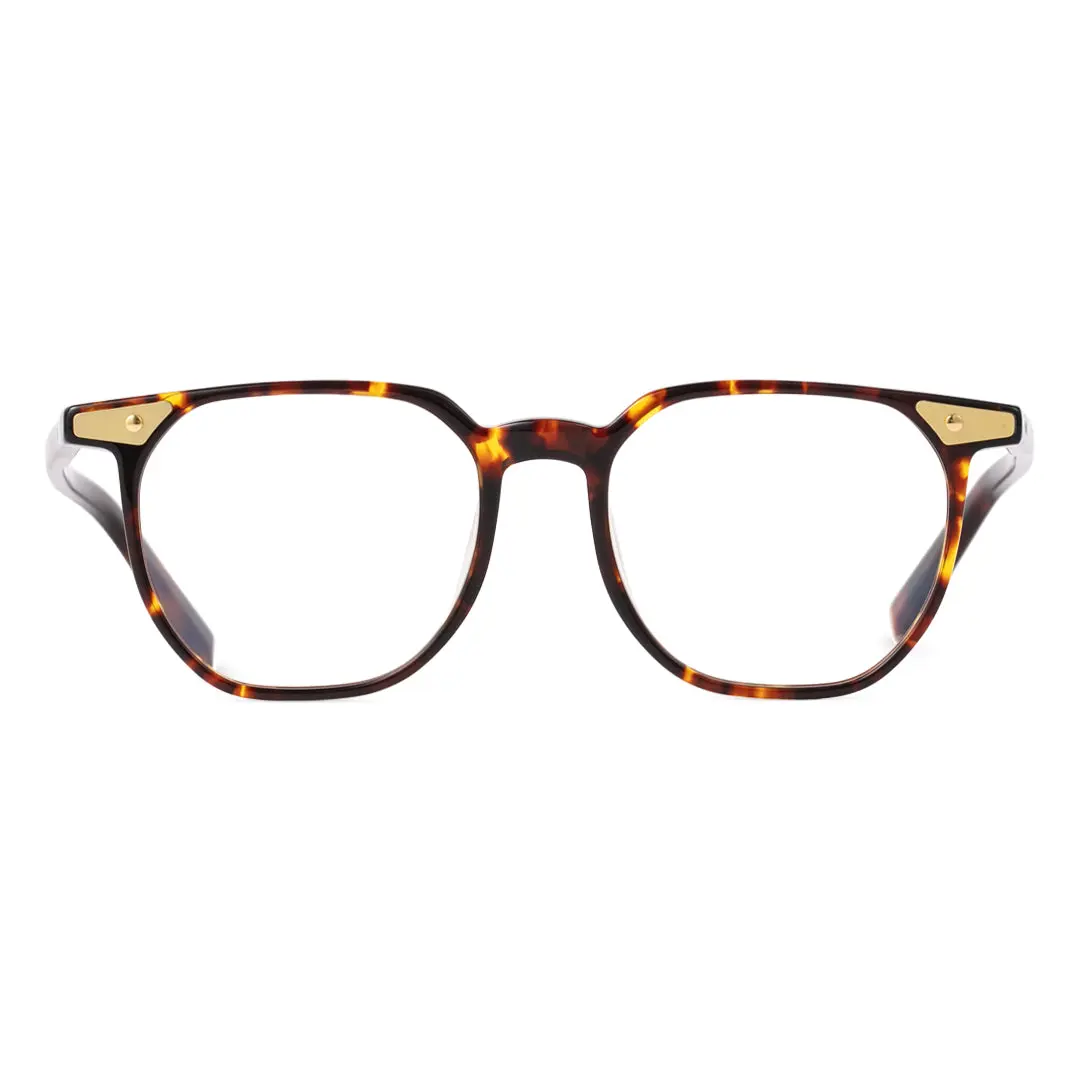 Front view of Anthea vintage square acetate eyeglasses SA0092311 in tortoise