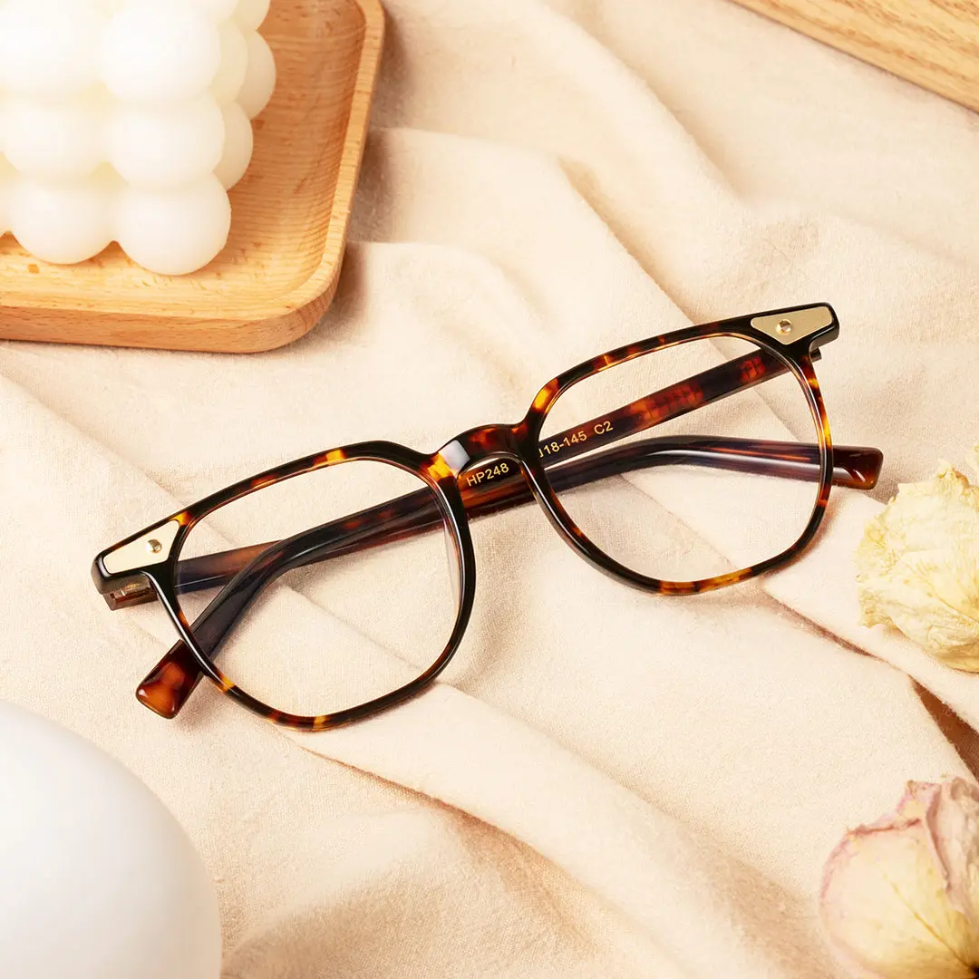 Scene view of Anthea vintage square acetate eyeglasses SA0092311 in tortoise